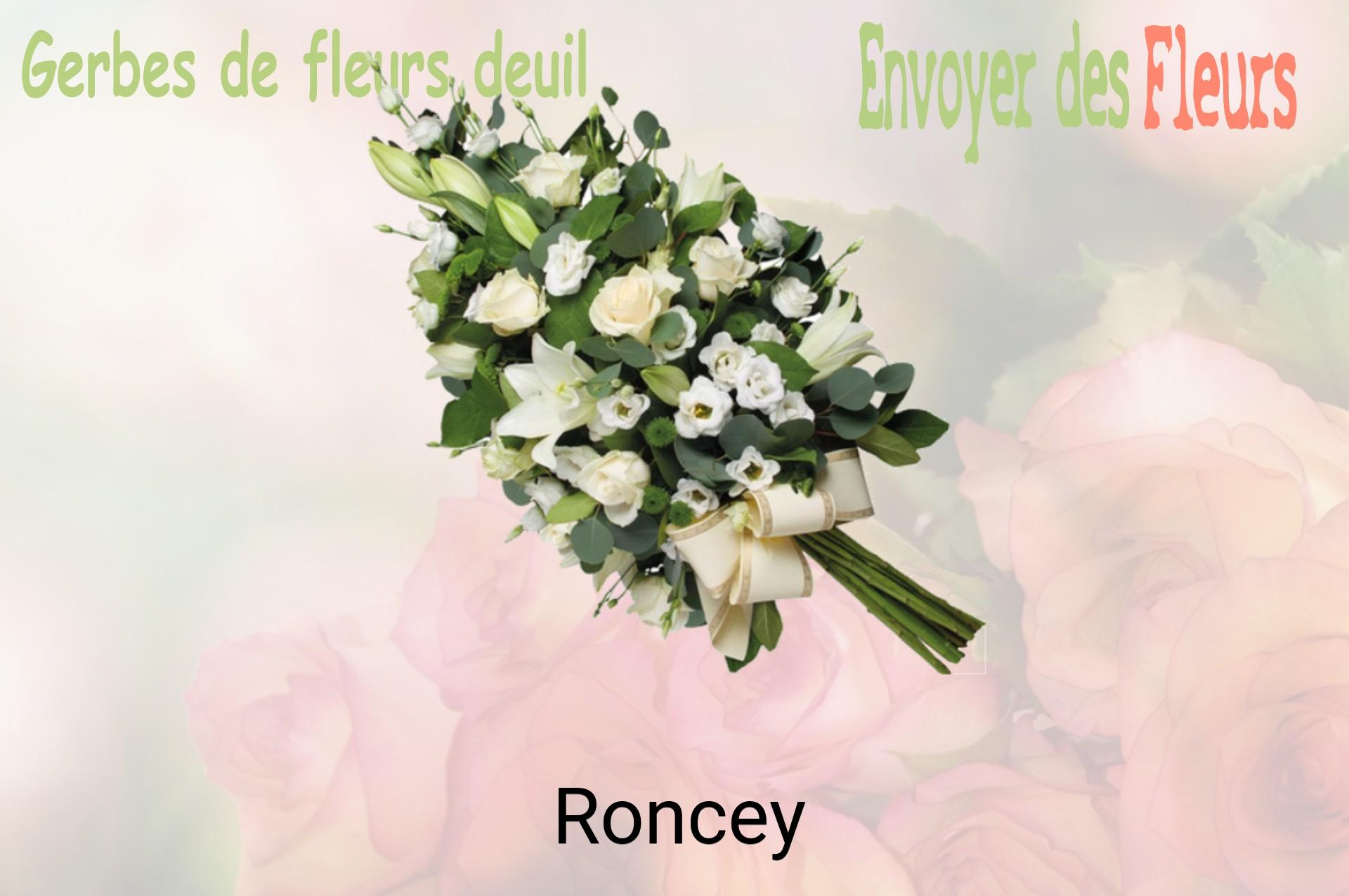 Gerbe de fleurs de deuil livrée à Roncey